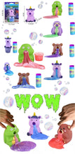 Load image into Gallery viewer, Set of 4 Puking Character Slime Suckers + Bubbles