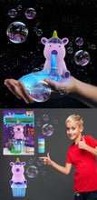 Load image into Gallery viewer, Slime Slurping Puking Squeeze Animal Toy With Bubbles - Crystal Unicorn