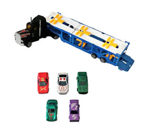 Load image into Gallery viewer, Vintage Die-Cast Truck Transporter and Cars Set - Black