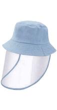 Load image into Gallery viewer, Kids Bucket Hat With Visor and Kiddies Face Shield - Light Blue