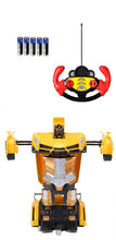 Load image into Gallery viewer, Yellow Transformer Remote Control Car - Transforms From Robot To Car And Back