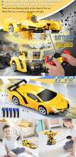 Load image into Gallery viewer, Yellow Transformer Remote Control Car - Transforms From Robot To Car And Back