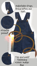Load image into Gallery viewer, Kika Baby & Toddler Indigo Blue Baby Dungarees