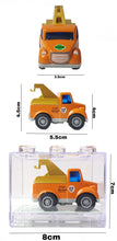 Load image into Gallery viewer, Set Of 8 Engineering vehicles In Interlocking Acrylic Display Cases
