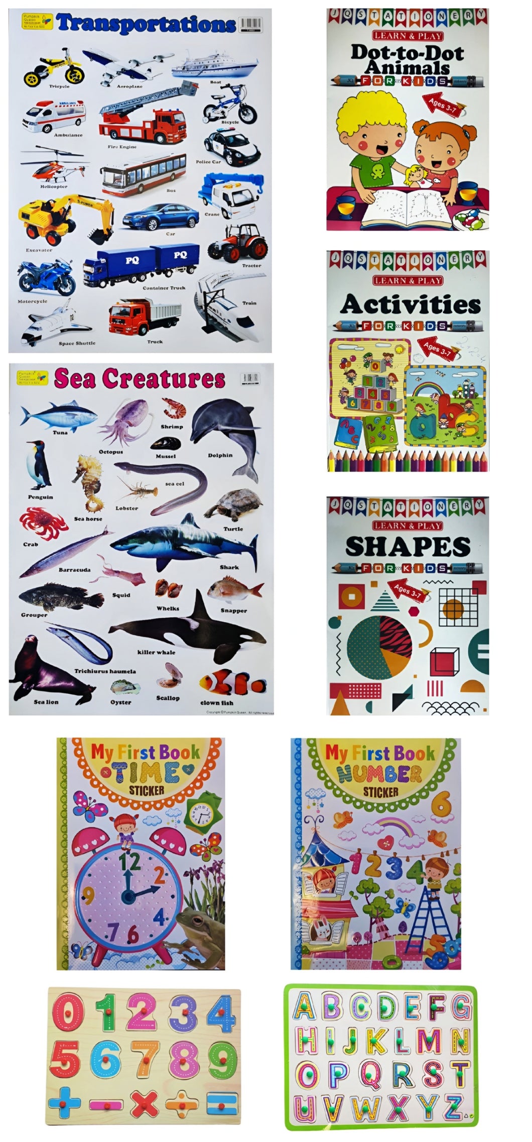 Early Learning Toddler To Pre-School Activities Educational Play Set - 9 Pieces