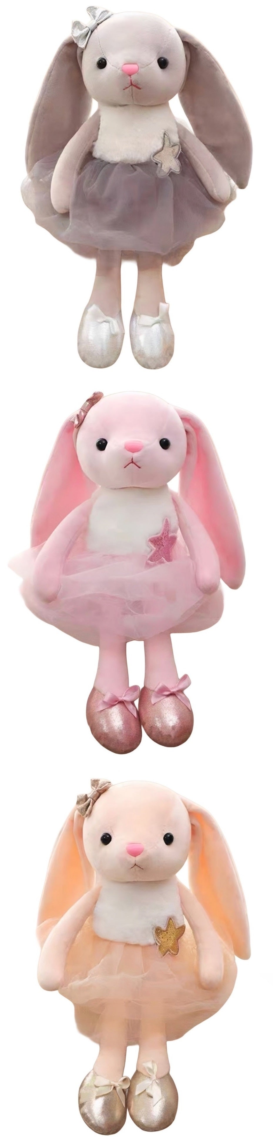 Triplet Heirloom Plush Bunnies - 3-Piece Gift Play Set