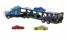 Load image into Gallery viewer, Vintage Die-Cast Truck Transporter and Cars Set - Blue
