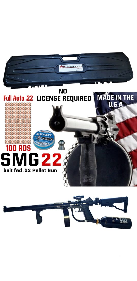 AIR ORDNANCE SMG .22 FULL AUTOMATIC 5.5mm PELLET AIR/CO2 RIFLE - TACTICAL KIT