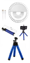 Load image into Gallery viewer, Smartphone LED Ring Light and Flexible Tripod Set - White
