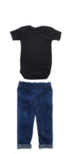 Load image into Gallery viewer, Toddler Clothing Set - Denim Jeans And Black Bodysuit
