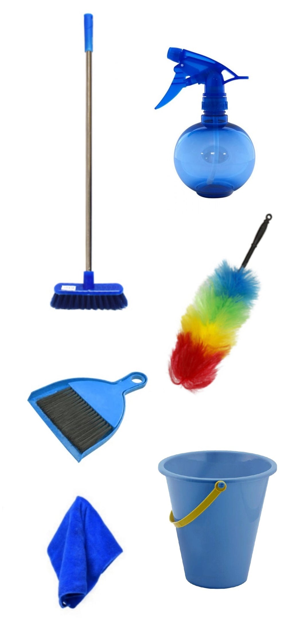 Kids Pretend Play Cleaning Set Blue - 7 Piece