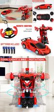 Load image into Gallery viewer, Red Transformer Remote Control Car - Transforms From Robot To Car And Back
